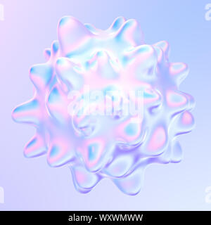 Abstract ferrofluid 3D shape liquid 3D design element. Colorful fluid geometric shape splashing in motion. Flyer poster and banner design with splattering liquid shape. 3d rendering. Stock Photo