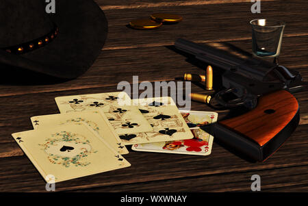 dead man hand, poker cards supposedly held by Wild Bill Hickok at Stock ...