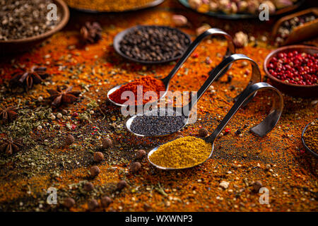Various spices selection. Still life of spices Stock Photo