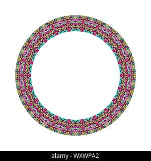 Abstract tiled mosaic frame - colorful circular vector design element from geometrical shapes Stock Vector