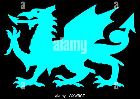 Welsh Silhouette Dragon Vector illustration eps10. Stock Vector