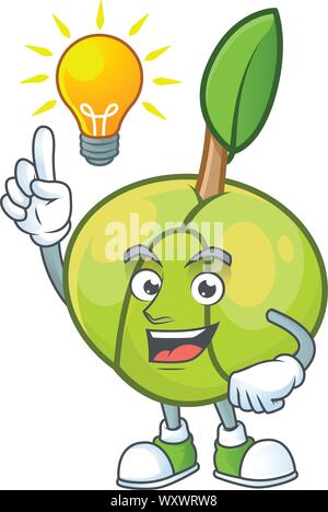 Have an idea fruit elephant apple cartoon mascot style Stock Vector