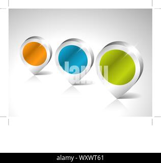 Round 3D pointers with place for your content Stock Vector