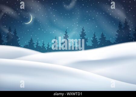 Night Winter Background Stock Vector