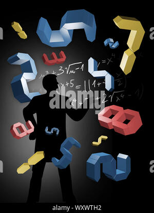 Stylized Operators Math Education concept: Teacher on digital background Stock Photo - Alamy