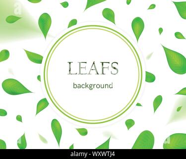 Nature background with flying leafs. Stock Vector