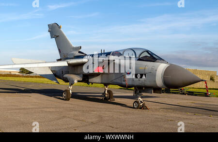 RAF Tornado GR4, 'Shiny Two' Second to None, ZA398 at a day/nightshoot at Cornwall Aviation Heritage Centre Stock Photo