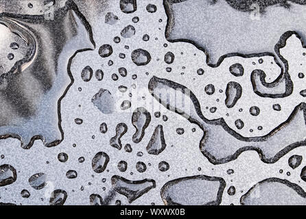 Texture with water drops on metallic surface Stock Photo