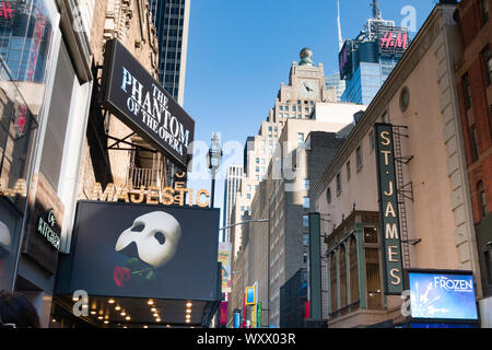 The Majestic Theatre, 245 W. 44th Street, featuring 'Phantom of the Opera' Times Square, NYC Stock Photo