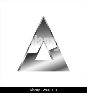 shiny abstract 3D triangle logo vector icon for Corporate Business company Stock Vector