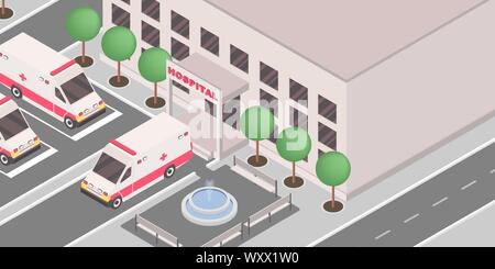 City Emergency Hospital Banner Horizontal Concept Stock Vector Art