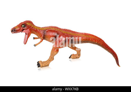 Tyrannosaurus dinosaurs toy isolated on white background with clipping path Stock Photo