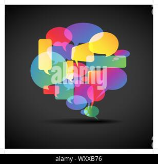 Big speech bubble made from colorful small bubbles Stock Vector
