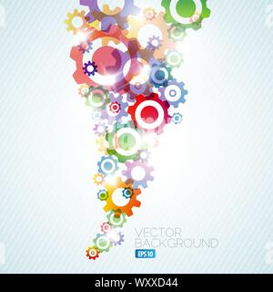 Vector technical background made from rainbow cogwheels Stock Vector