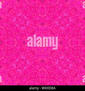 Pink seamless kaleidoscope pattern background design - abstract ethnic vector wallpaper graphic from curved triangles Stock Vector