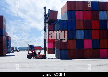 Mobile container handlers in the port Stock Photo - Alamy