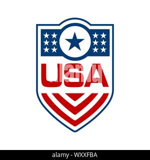 Stars and Stripes US badge Independence day emblem and label Stock Vector