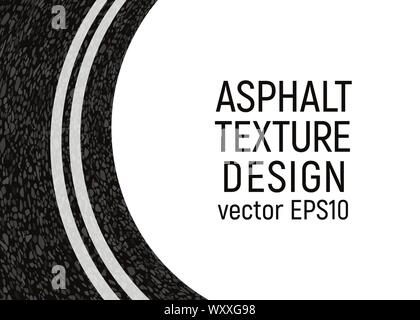 Asphalt card template. Vector illustration. Urban design Stock Vector