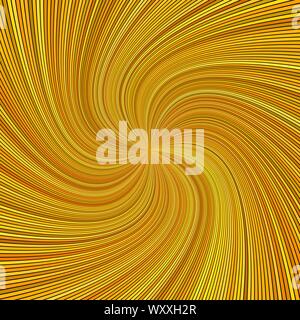 Orange abstract hypnotic swirl stripe background - vector curved ray graphic design Stock Vector