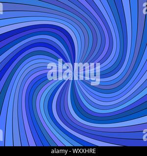 Blue psychedelic abstract striped spiral background design - vector graphic with swirling rays Stock Vector