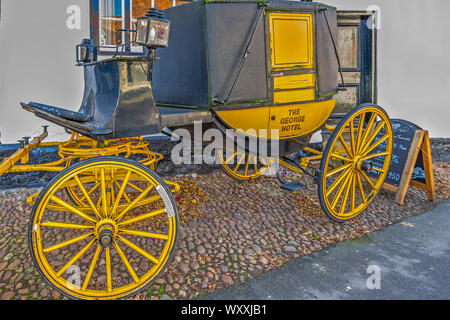 Stagecoach At The George Hotel, Dorchester, Oxford UK Stock Photo