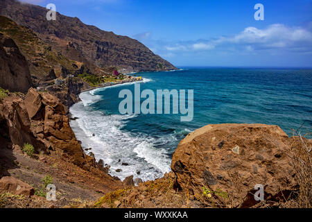 West coast of Santo Antão Island, Cape Verde, Cabo Verde, Africa. Stock Photo