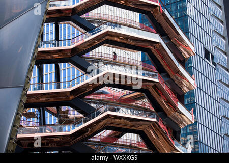 The Vessel public structure and landmark designed by architect Thomas Heatherwick, under construction as part of the Hudson Yards redevelopment by The Stock Photo