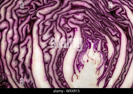 Sliced Red cabbage detail. Food background Stock Photo