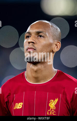 Naples, Italy. 17th Sep, 2019. Fabinho of Liverpool during the UEFA Champions League match between Napoli and Liverpool at Stadio San Paolo, Naples, Italy on 17 September 2019. Photo by Giuseppe Maffia. Credit: UK Sports Pics Ltd/Alamy Live News Stock Photo
