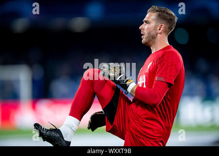 Naples, Italy. 17th Sep, 2019. Adrian of Liverpool during the UEFA Champions League match between Napoli and Liverpool at Stadio San Paolo, Naples, Italy on 17 September 2019. Photo by Giuseppe Maffia. Credit: UK Sports Pics Ltd/Alamy Live News Stock Photo