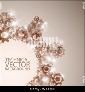 Vector technical background made from various cogwheels Stock Vector