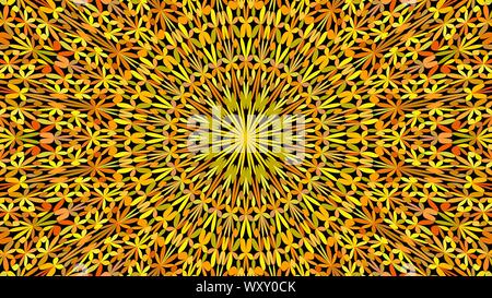 Orange abstract petal kaleidoscope mandala pattern wallpaper - geometric vector illustration Stock Vector