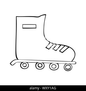 Black and white roller skate icon vector Stock Vector
