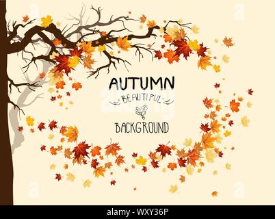Fall maple leaves illustration Stock Vector