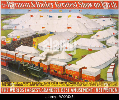 The Barnum  Bailey Greatest Show on Earth Circus Poster 1899 - Vintage Advertising Poster, Victorian Era Stock Photo
