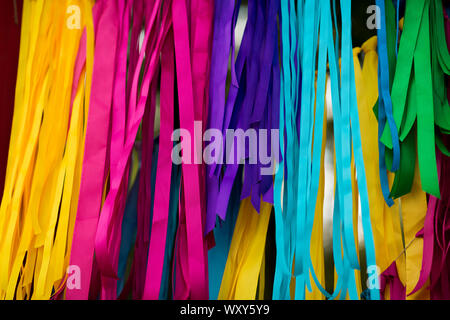 Bright and different colored paper stripes background Stock Photo
