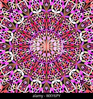 Colorful petal ornate mandala wallpaper - ethnic abstract vector meditation background illustration Stock Vector