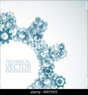 Vector technical background made from various cogwheels Stock Vector