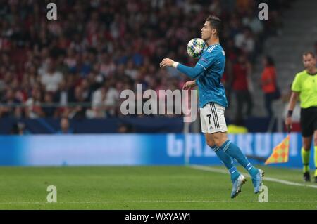 FILE - In this Sept. 18, 2019, file photo, Juventus' Cristiano Ronaldo  looks back during a Champions League Group D soccer match in Madrid, Spain.  A federal magistrate judge in Nevada is