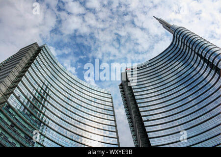 Milano, Italy, September 2019 - Piazza Gae Aulenti, skyscrapers, Centro Direzionale of Milan Stock Photo
