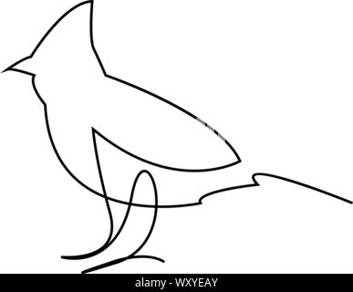 Bird one continuous line design. Vector illustration Stock Vector