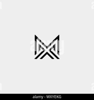 Letter M AM MA MM Monogram Logo Design Minimal - Stock