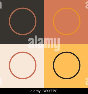 Minimal abstract poster with simple squares and circles in terracotta tones . Modern geometric shapes design in earth colors. Stock Vector