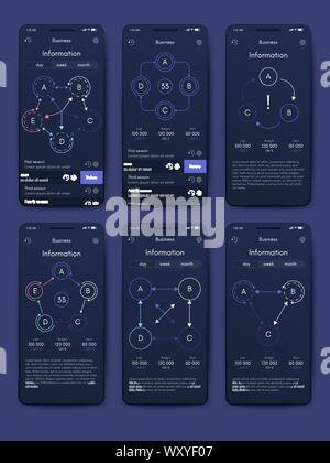 Different UI, UX, GUI screens and flat web icons for mobile apps, responsive website including Login, Create Account, Profile, Post, Inbox, Contact, F Stock Vector