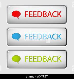 Set of three vector feedback buttons Stock Vector