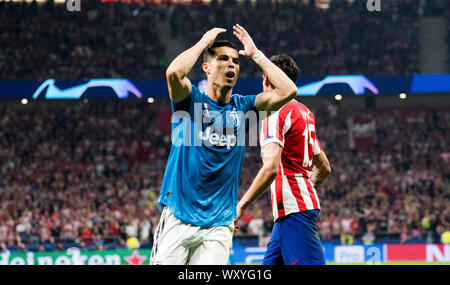 Madrid, Spain. 18th September, 2019. Cristiano Ronaldo (Juventus FC) during the football match of UEFA Champions League group stage between Atletico de Madrid and Juventus FC at Wanda Metropolitano Stadium on September 18, 2019 in Madrid, Spain. Credit: David Gato/Alamy Live News Stock Photo