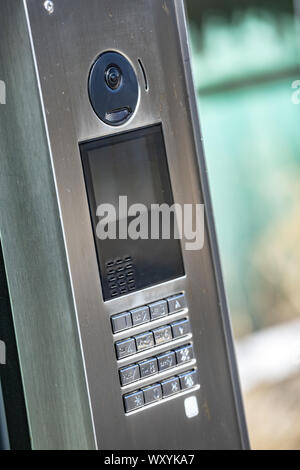 Video intercom in the entry of a house Stock Photo