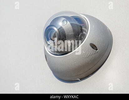 closeup on security CCTV camera or surveillance system in office building Stock Photo