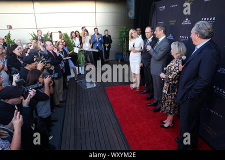 PHILADELPHIA, PA - SEPTEMBER 17: Kevin Doyle, Michael Engler, Rosemary Connors, David L. Cohen, Imelda Staunton and Jim Carter at the Stratus Bar at the Hotel Monaco September 17, 2019 in Philadelphia, Pa Credit ***House Coverage*** Star Shooter/MediaPunch Stock Photo