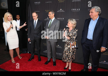 PHILADELPHIA, PA - SEPTEMBER 17: Kevin Doyle, Michael Engler, Rosemary Connors, David L. Cohen, Imelda Staunton and Jim Carter at the Stratus Bar at the Hotel Monaco September 17, 2019 in Philadelphia, Pa Credit ***House Coverage*** Star Shooter/MediaPunch Stock Photo